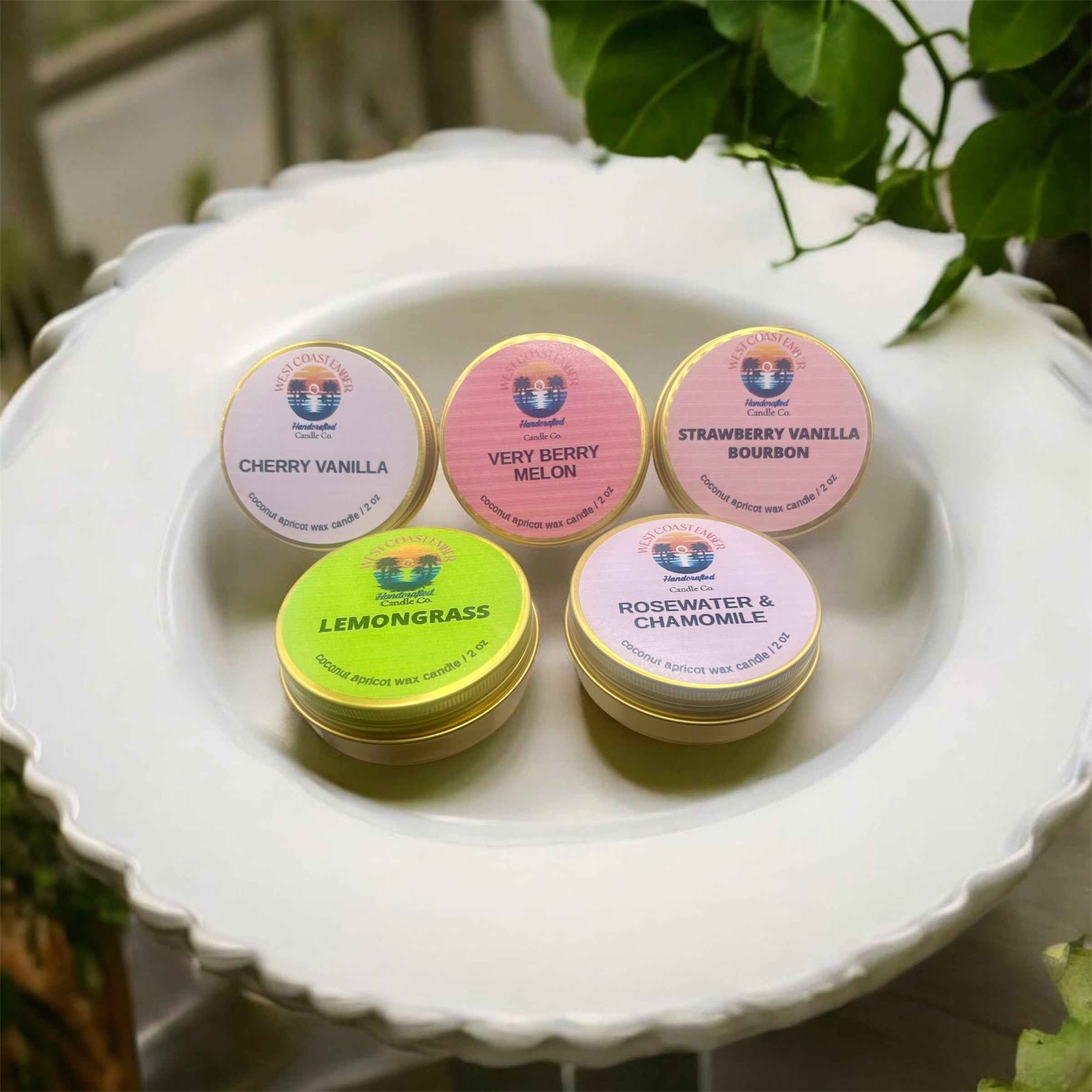 2 Oz Round Gold Tins - Scented Candle